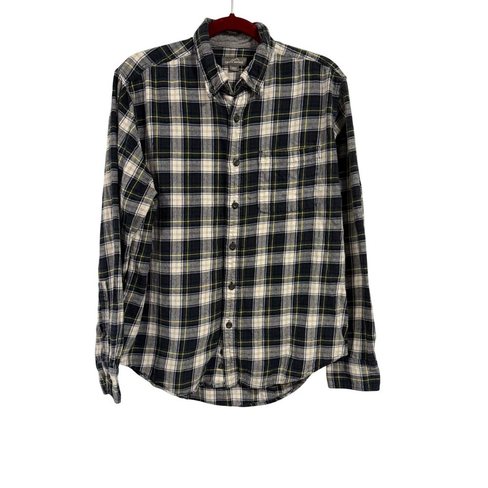 Eddie Bauer Men's Flannel Plaid Button-Down Shirt Size L‎